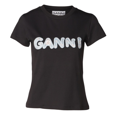 Ganni t-shirt - A1050179 Baby Fit phantom